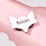 Acrylic Fox Head Brooch Cartoon Animal Badges