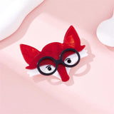 Acrylic Fox Head Brooch Cartoon Animal Badges