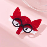 Acrylic Fox Head Brooch Cartoon Animal Badges