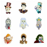 Vintage Retro Style Women Pins Brooch Acrylic Gentleman Clown Myth Character Bro