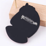 Acrylic Red Hat Girl Brooch for Women Kid Cartoon Short Hair Figure Lapel Pin