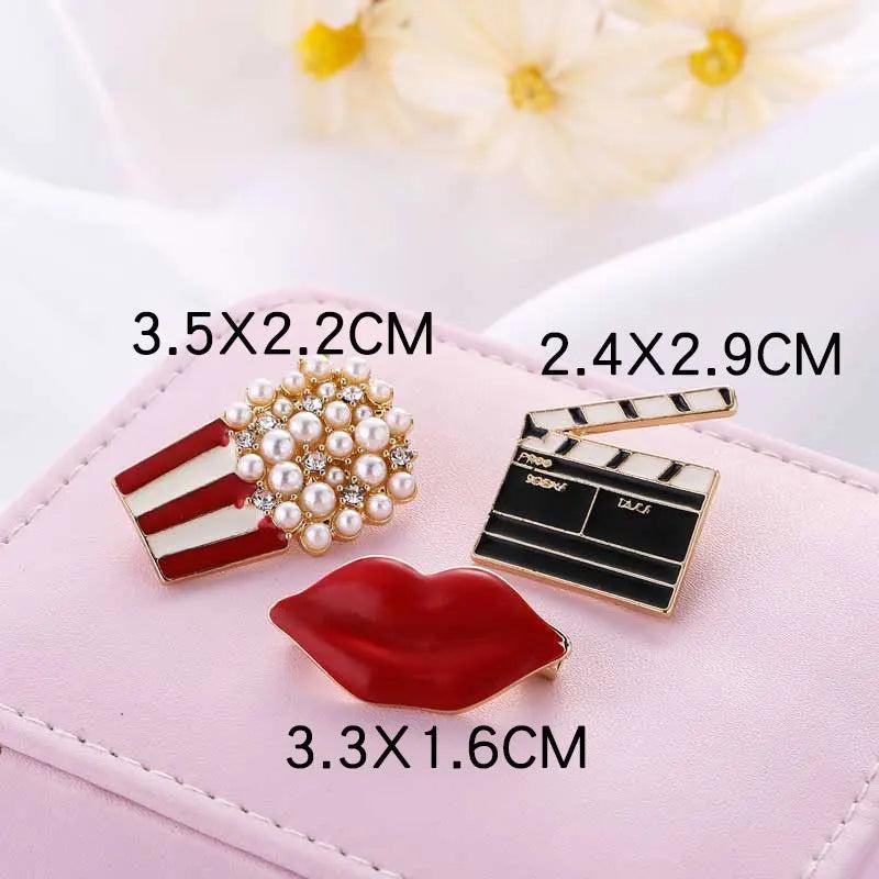 Retro Rhinestone Gem Pearl Crystal Enamel Brooch Pin Women Clothes Decrotion