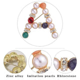 Retro Rhinestone Gem Pearl Crystal Enamel Brooch Pin Women Clothes Decrotion
