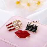 Retro Rhinestone Gem Pearl Crystal Enamel Brooch Pin Women Clothes Decrotion