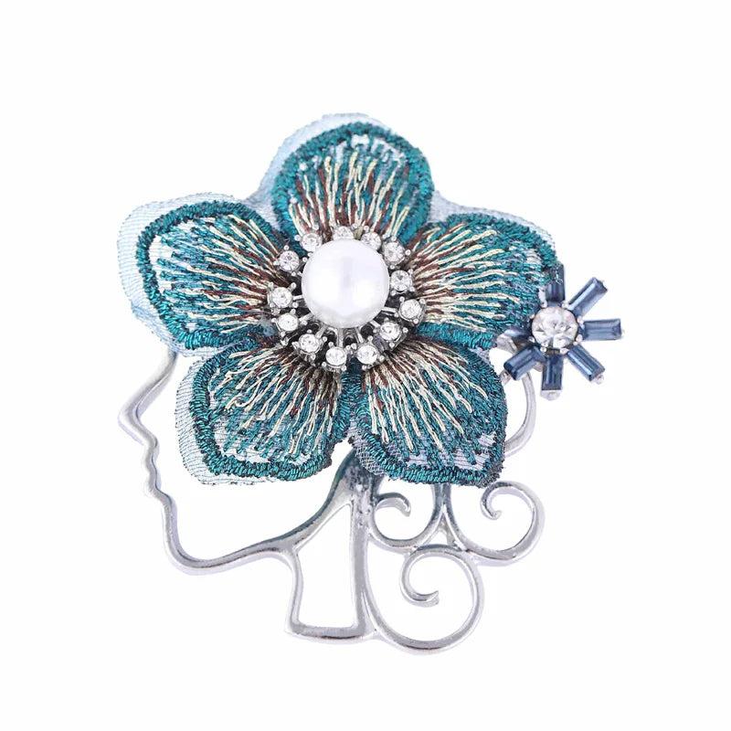 Embroidery Flower Beauty Brooches And Pins Banquet Brooch For Women Jewelry