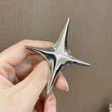 Metal Cross Star Brooch Silver y2k Brooches Pin Jewelry