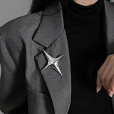 Metal Cross Star Brooch Silver y2k Brooches Pin Jewelry