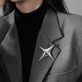 Metal Cross Star Brooch Silver y2k Brooches Pin Jewelry