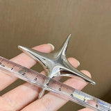 Metal Cross Star Brooch Silver y2k Brooches Pin Jewelry