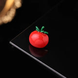 Small Fruit Enamel Brooches Peach Cherry Pear Tomato Collar Pin