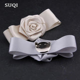 SUQI Fabric Silk Ribbon Hand-folded Roses Women's Brooches Pin Jewelry