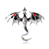 Vintage Enamel Dragon Shaped Brooch Pin Men Suit Coat Accessories