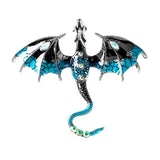 Vintage Enamel Dragon Shaped Brooch Pin Men Suit Coat Accessories