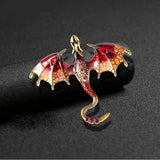 Vintage Enamel Dragon Shaped Brooch Pin Men Suit Coat Accessories