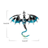 Vintage Enamel Dragon Shaped Brooch Pin Men Suit Coat Accessories