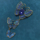 Vintage Pink Rhinestone Butterfly Brooch Pin