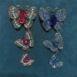 Vintage Pink Rhinestone Butterfly Brooch Pin