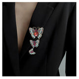Vintage Pink Rhinestone Butterfly Brooch Pin