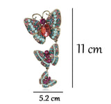Vintage Pink Rhinestone Butterfly Brooch Pin