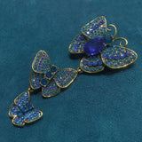 Vintage Pink Rhinestone Butterfly Brooch Pin
