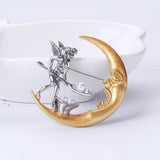 Retro Sun Moon Pearl Brooch Pin