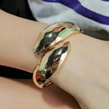 Punk Metal Thick Circular Big Bracelet For Women Mixed Colour Cuff Bangles