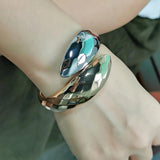 Punk Metal Thick Circular Big Bracelet For Women Mixed Colour Cuff Bangles