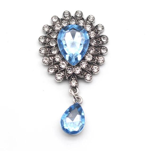 5Pcs Rhinestone Flat Brooch 30x55mm DIY Wedding Decoration Accessories