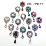 5Pcs Rhinestone Flat Brooch 30x55mm DIY Wedding Decoration Accessories