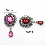 5Pcs Rhinestone Flat Brooch 30x55mm DIY Wedding Decoration Accessories