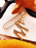 Europe America Letter M F Pin Personality Metal Brooch For Women