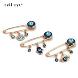 Copper Evil Eye Charm Brooch Pin for Women Men