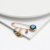 Copper Evil Eye Charm Brooch Pin for Women Men