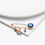 Copper Evil Eye Charm Brooch Pin for Women Men