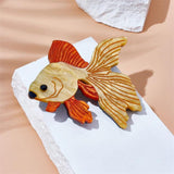 Acrylic Brown Carp Brooches for Kids Cartoon Pins Badges