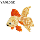 Acrylic Brown Carp Brooches for Kids Cartoon Pins Badges