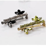 Wedding Crystal Rhinestone Bamboo Brooch Metal Pin Large Vintage Brooches