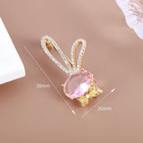 Pink Zircon Bow Bunny Brooch for Girls - Sweet Kids Jewelry Gift
