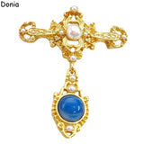 Baroque Gemstone Brooch European American Creative Corsage