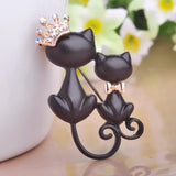 Cat Crown Rhinestone Brooches for Kids