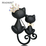 Cat Crown Rhinestone Brooches for Kids