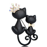 Cat Crown Rhinestone Brooches for Kids