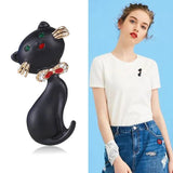 Cute Cartoon Bow Kitten Brooch Pin