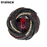 Geometric Rhinestone Brooch Vintage Pin Badges