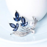 Flower Pin Pearl Leaf Brooch High-grade Corsage Women's Clothing Accessories