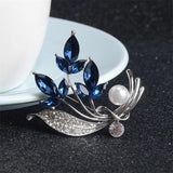 Flower Pin Pearl Leaf Brooch High-grade Corsage Women's Clothing Accessories