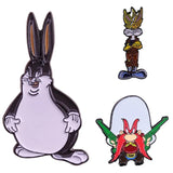 Funny Rabbit Brooch Animal Lapel Pin Big Chungus Fat Bugs Bunny Gift