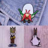 Funny Rabbit Brooch Animal Lapel Pin Big Chungus Fat Bugs Bunny Gift