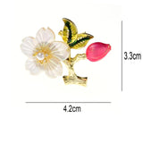 Enamel Rose Flower Brooch Pin for Women, Elegant Coat Shirt Jewelry Gift