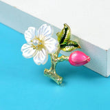 Enamel Rose Flower Brooch Pin for Women, Elegant Coat Shirt Jewelry Gift